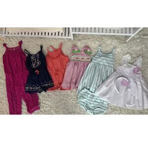 Mixed Brand Toddler Girls Sz 24 Month-2T Sweet Summer Dress & Romper Bundle#0512